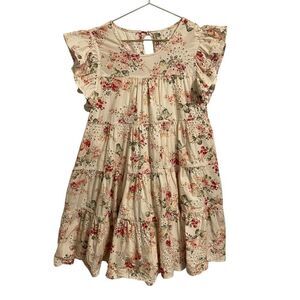 Sofie the Label Flutter Sleeve Floral Eyelet Babydoll Mini Dress w/Pockets MED